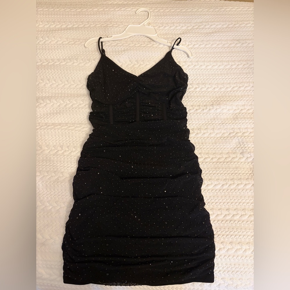 Windsor Black Glitter Mini Dress